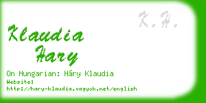 klaudia hary business card